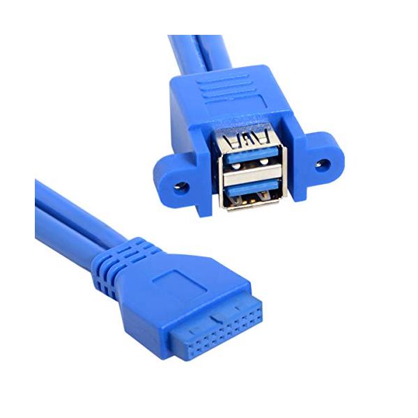 【商品概要】スタッカブル USB 3.0 メス パネル タイプ - マザーボード 20ピン ヘッダーケーブル デュアルポート 50cmUSB 3.0タイプAメス変換USB3.0 (20ピンヘッダー) をマザーボードに直接接続できます。USB...