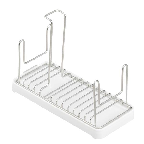 【商品概要】サイズ：W16×D7.5×H12cm毎日使うマグボトルをフタやパッキンとまとめて水切りできるトレーです。ボトル1本収納可能です。マグボトルだけでなく、4本のペットボトルや牛乳パックも干すことができます。干さない時は、ボトル洗いス...
