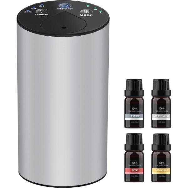 他サイト： Amison 車用 ディフューザー 芳香剤 精油10mL X4本付 水なし自動噴霧式 アロマ ネブライザー 2400mAhバッテリ内蔵 充電式 静音の商品画像