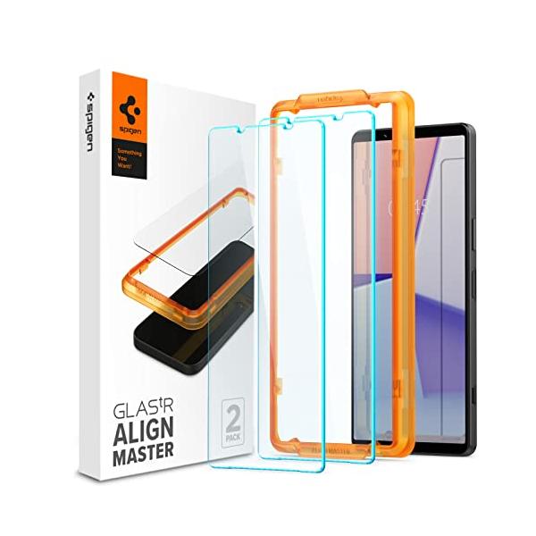 他サイト： Spigen Xperia 1 V ガラスフィルム ガイド枠付き AlignMaster Xperia 1 V 用 対応 保護 フィルム 2枚入の商品画像