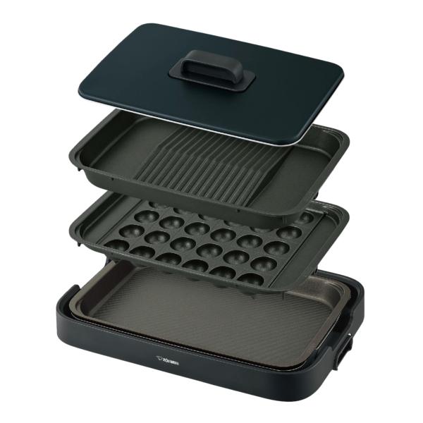 他サイト： 象印マホービン ホットプレート やきやき 3枚タイプ 深型プレート 焼肉プレート たこ焼きプレート ブラック EA-KK30AM-BAの商品画像