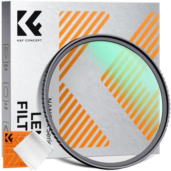K&F CONCEPT 49mm レンズ保護フィルター レンズフィルター プロテクター レンズ保護用 光学ガラス 薄枠 18層コーティング（NANO-