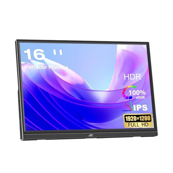 モバイルモニター 16インチ Kenowa 1920x1200 IPSパネル 178°全