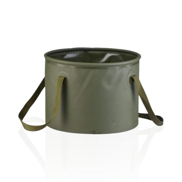 【国内耐久試験済】 折りたたみバケツ 洗車バケツ 10L／20L 防水 PVC 大容量 コンパクト 軽量 キャンプ 釣り 防災に便利｜ブラック／オリー