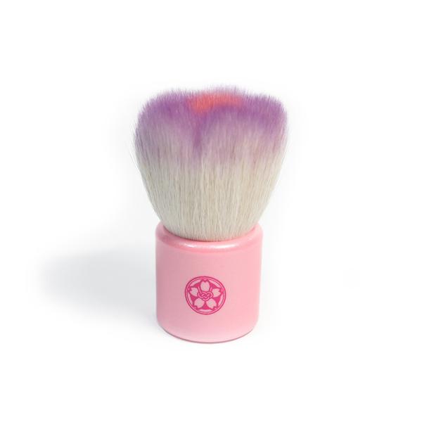 フラワー洗顔ブラシ パープル さくら筆 山羊毛・PBT混毛 京都・熊野