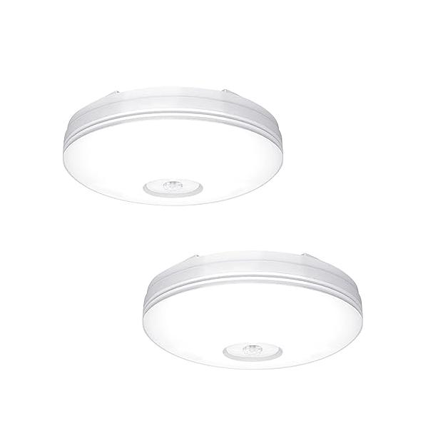 他サイト： 小型 人感センサー付 LEDシーリングライト 照明器具 廊下 玄関灯 5000K 60W相当 天井 簡単取付 昼白色 900lm 2個セットの商品画像