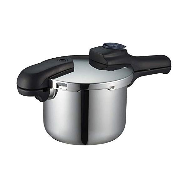 他サイト： パール金属 圧力鍋 3.5L IH対応 3層底 切り替え式 レシピ付 クイックエコ H-5040 ステンレス鋼の商品画像