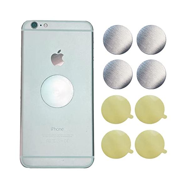 他サイト： メタルプレート 車載 スマホ マグネット用 極薄 シール付 予備 無地 シンプル 貼替用 車載ホルダー (丸型4枚)の商品画像