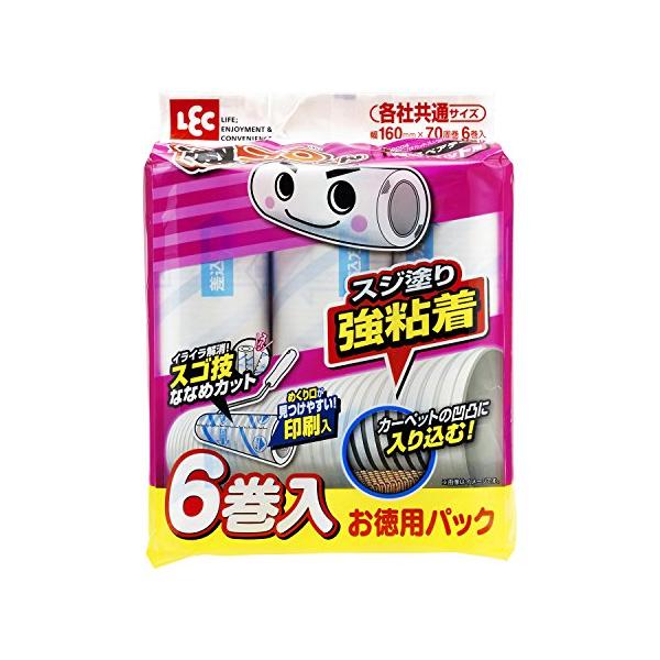 他サイト： レック 激コロ スゴ技カット スジ塗 強粘着 70周 スペア 6個入 ( カーペットクリーナー ) S00004の商品画像