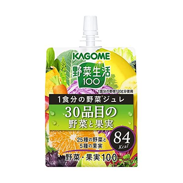 他サイト： カゴメ 野菜生活100 1食分の野菜ジュレ 30品目の野菜と果実 180gパウチ×30個(食物繊維)の商品画像