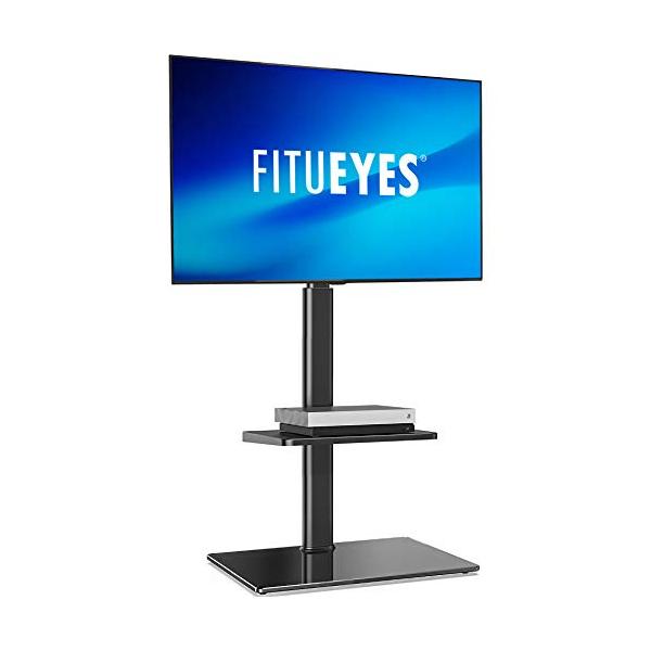 FITUEYES テレビスタンド 32〜60インチ対応 棚付き 壁寄せテレビスタンド 高さ調節可能 ラック回転可能 ブラック