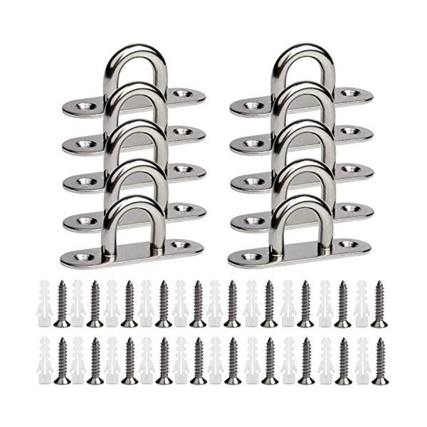 ・10個入り  ・・Color:10個入り・【パッケージ内容】10個のM5ステンレス鋼天井フック+20個のネジが付い+20個膨張チューブ（色はランダム）。ネジとアンカーはすべてパックに含まれており、付属品を探す必要はありません。・【上質な素...