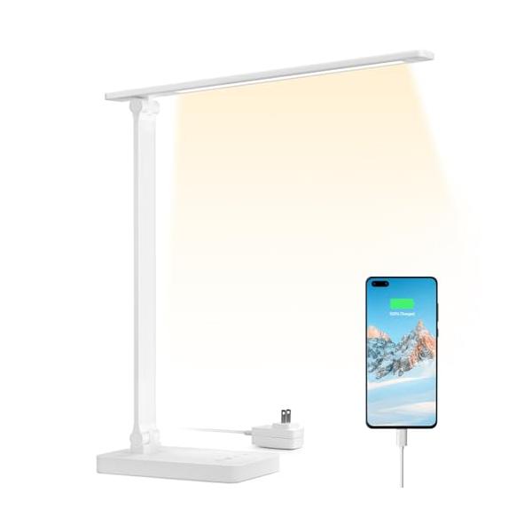 他サイト： Lepro デスクライト led 目に優しい 電気スタンド DCアダプター付き 明るさ550ルーメン スタンドライト 卓上ライト おしゃれ 5段の商品画像