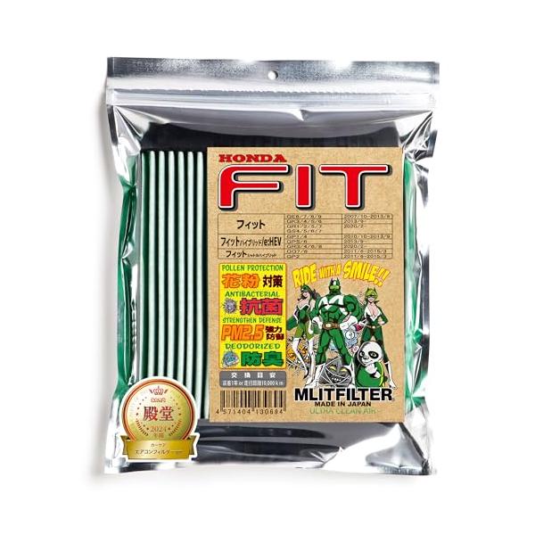 他サイト： エムリットフィルター ホンダ FIT フィット エアコンフィルター D-050_FIT 花粉対策 抗菌 抗カビ 防臭の商品画像