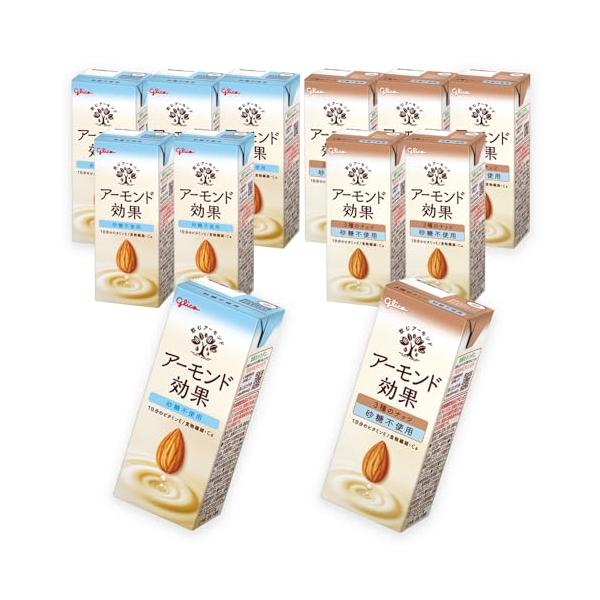 他サイト： アーモンド 砂糖不使用アソートセット 200ml×12本 江崎グリコ 常温保存可能 ビタミンE 食物繊維 アーモンドミルクの商品画像