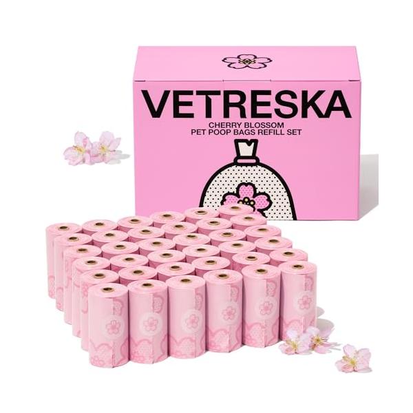 VETRESKA ベトレスカ ペット用 エチケット袋 うんちが臭わない袋 防臭袋 うんち処理袋 におわない袋 生分解性 桜の香りつき 漏れ防止