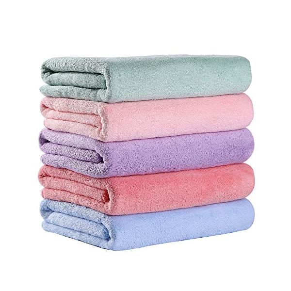 他サイト： Oseamaid ヘアドライタオル マイクロファイバー デイリータオル ビッグフェイスタオル ミニバスタオル 5枚セット 吸水速乾 抗菌防臭約4の商品画像