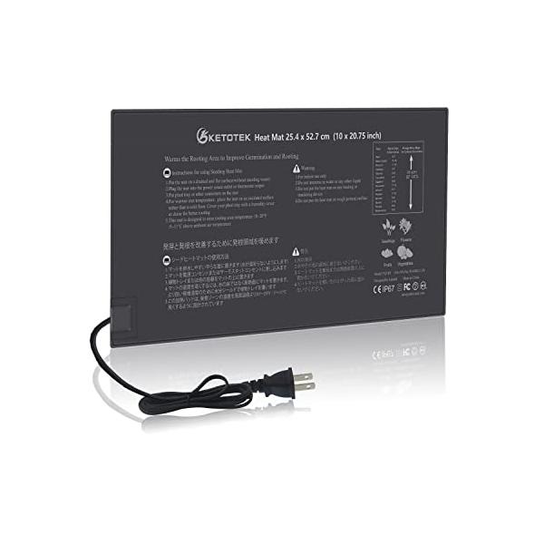 JP plug・・Style:JP plug・【防水、耐久性、お手入れ簡単】ヒートマットの素材はPVC、IP67防水、サイズは10インチ×20.75インチ(25.2cm×52.6cm)、最大電力：21W、電圧：120VAC 50/60Hz、...