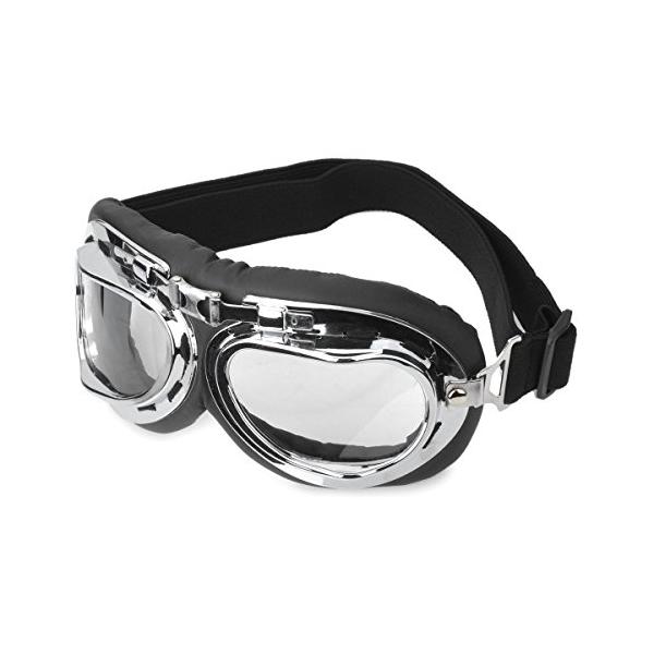 他サイト： 千卓 透明PCレンズ 安全オートバイ用 ゴーグル 折りたたみ バイク用 ゴーグル (シルバー／クリアレンズ)の商品画像