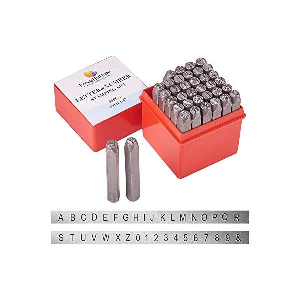 PH PandaHall 打刻印 36個 6mm アルファベット 数字 レザークラフト