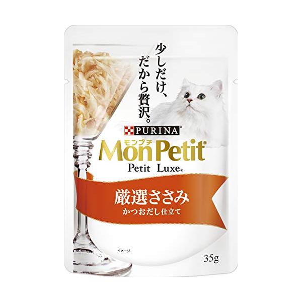 他サイト： モンプチ プチリュクス パウチ キャットフード 厳選ささみ 35gx12袋の商品画像