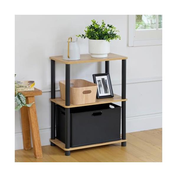 3段ライトオーク/ブラック/3段/LSR-3(OAK4/BK)・Color:オーク/ブラックStyle:3段ライト・パッケージ個数:1・カンタン工具を使わず、棚板に支柱をくるくるまわして取り付けます。組み立てカンタンなので家具のてが苦手な方...