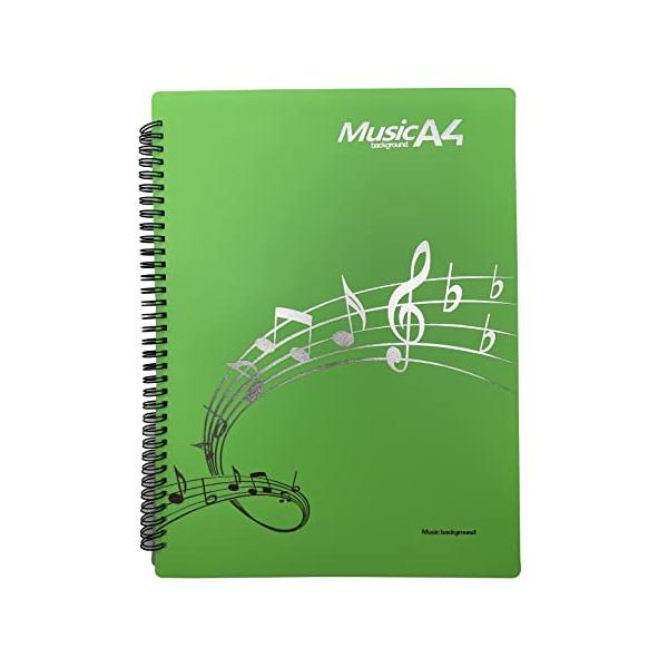 他サイト： ハルタロウ 楽譜ファイル A4サイズ ピアノ 吹奏 楽譜 見開き 書き込みできる 最大40枚収納可能 (グリーン)の商品画像