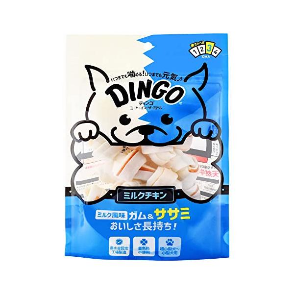 他サイト： ディンゴ (Dingo) ミート・イン・ザ・ミドル ミルク風味チキン ミニ10本入 ガム 牛皮 ささみ おやつの商品画像