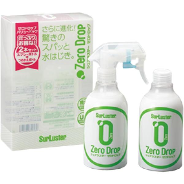 他サイト： ゼロドロップ バリューパック 詰め替え 280ml 2本 撥水 ガラス系コーティング 約2ヶ月耐久 艶 光沢 紫外線吸収剤 UV 保護 車 バイク 自転車 簡単施工の商品画像