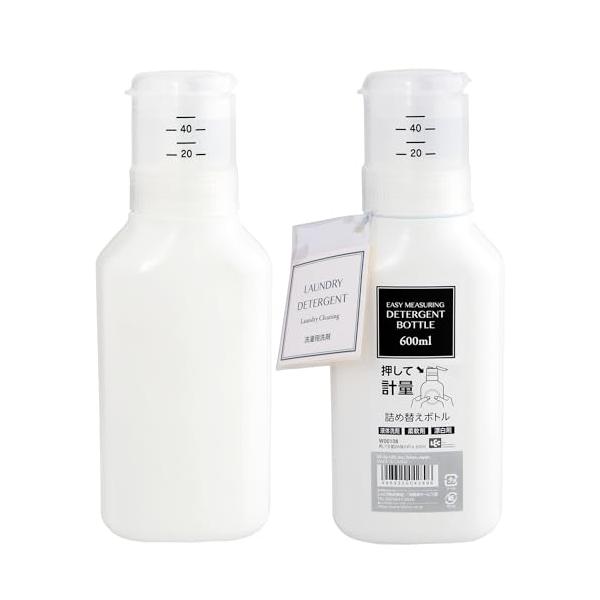 他サイト： レック(LEC) 押して計量 詰め替え 洗剤ボトル 600ml 2個セット ホワイトの商品画像