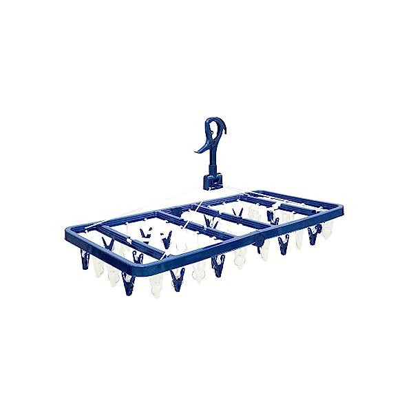 ブルー/サイドフック付角ハンガー42P/24849・Color:ブルーSize:サイドフック付角ハンガー42P・パッケージ個数:1・材質：本体・ピンチ：ポリプロピレン、ワイヤー：鉄線、バネ：鋼線(br)商品サイズ：キャッチ使用時350×70...