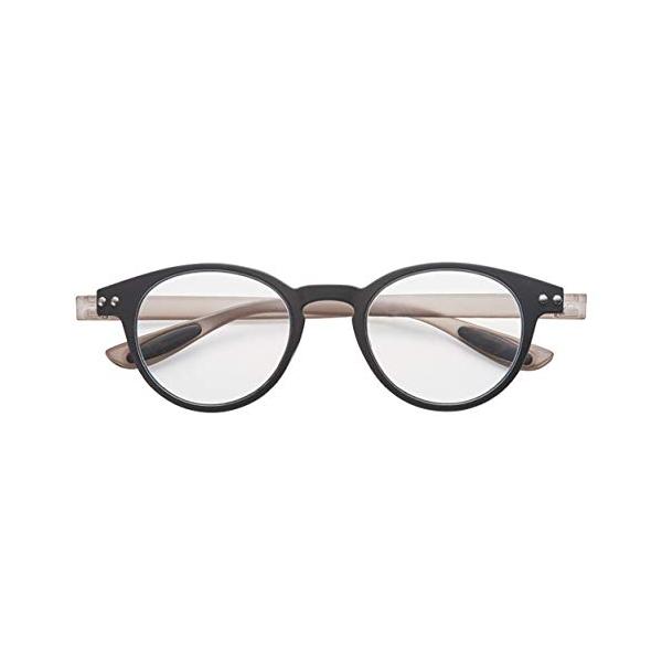 他サイト： 老眼鏡 ブルーライトカット 携帯 軽量 おしゃれ ボストン colorfulook ブラック*グレー 度数+1.00 (カラフルック 軽量 形状の商品画像