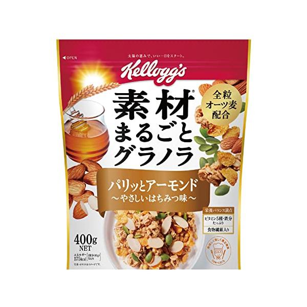 他サイト： ケロッグ 素材まるごとグラノラ パリッとアーモンド やさしいはちみつ味 400g ×6袋の商品画像