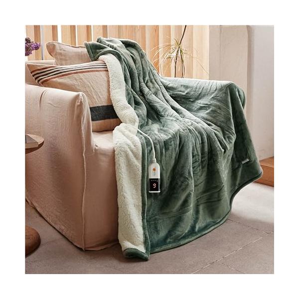 GOTCOZY 電気毛布 掛け敷き兼用 - 180×130cm フランネル電気