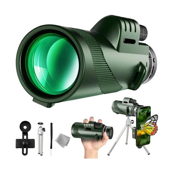 ・アーミーグリーン  ・・Color:アーミーグリーン・遠距離の対象物も抜群によく見える！！80倍率の単眼望遠鏡です。アウトドア、ライブ、コンサート、自然観察、夜景の観察、スマホでの遠距離の撮影にピッタリの商品です。アーミーグリーンとブラッ...