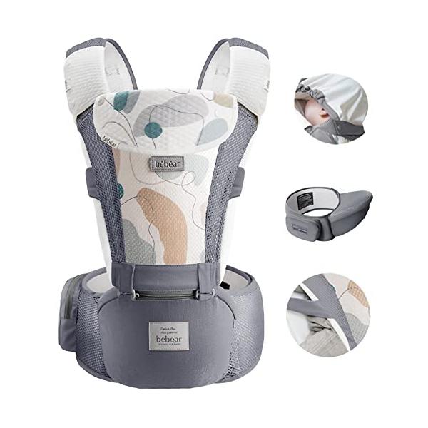 他サイト： ベビーアムール Bebamour 抱っこひも ヒップシート 軽量 通気メッシュ ベビーキャリア 前向き抱っこ おんぶ 6way ウェストキャリの商品画像