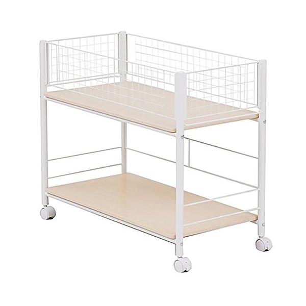 山善押入れ（クローゼット）収納 ラック 幅 44✕奥行77✕高さ65cm ストッパー付き キャスター上段かご・下段棚板 ネット・ 棚板取り外し可能 組立品ナチュラルメイ プル/アイボリー OSR-7544NM/IV Amazon｜山善(YAMAZEN) 押入れ(クローゼット)収納 ラック 幅44×奥行75