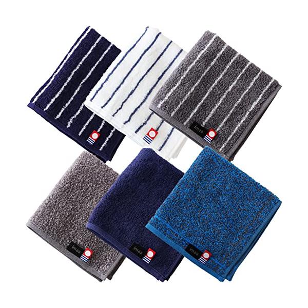 他サイト： imaa(アイマ) 今治タオル 認定 ハンドタオル タオルハンカチ 6枚 セット 日本製 綿100% 真空圧縮パック Aアソート6枚の商品画像