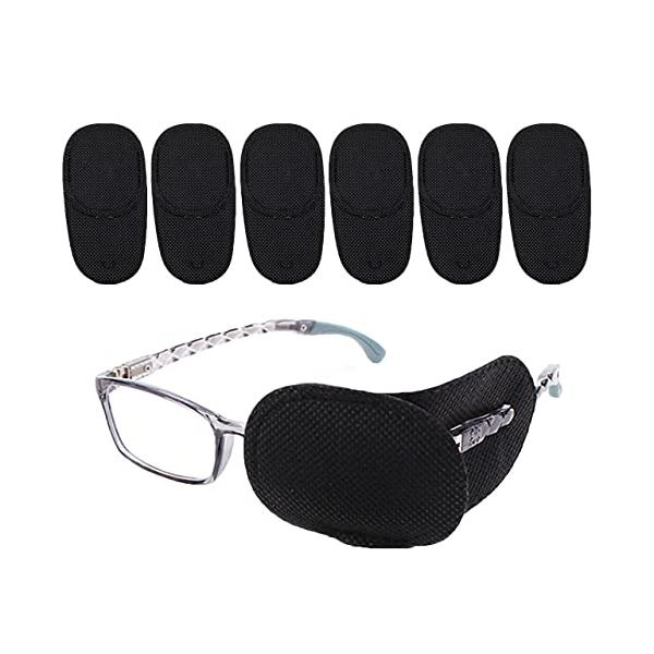 ブラック6枚入/Sサイズ/-・Size:SサイズColor:ブラック6枚入・パッケージ個数:1・眼帯 メガネ用 両目兼用 黒 お得な6枚セット：メガネや目の周りに圧力がかかりにくい右目と左目の両目使える眼帯 眼鏡になります。不織布素材なので...