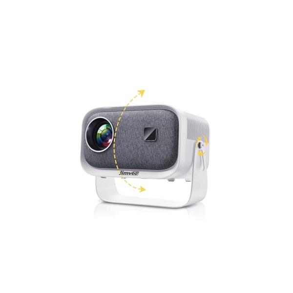 Jimveo プロジェクター 25000lm 1080P 400ANSI 360°回転可能Jimveo プロジェクター 天井投影 家庭用 25000lm