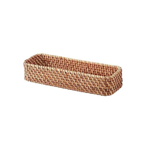 無印良品 重なるラタン長方形ボックス ハーフ・浅 幅26×奥行9×高さ6cm