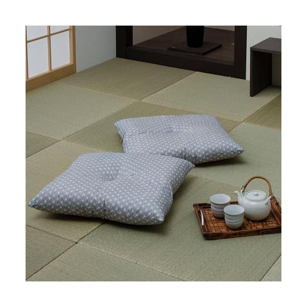 他サイト： イケヒコ 座布団 銘仙判 日本製 錦 ブルー 約55×59cm 2枚組 #3565720の商品画像