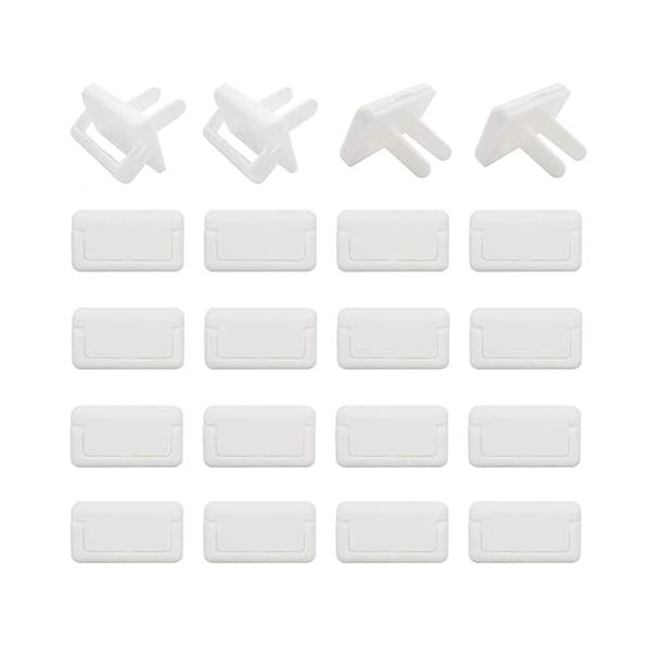 ・白  ・・Color:白・【商品内容】コンセントキャップ×20個、サイズ：3×2×1.75cm、色：白、素材は耐衝撃性に優れたABSを使用。(手作業で梱包しているため、数量不足が判明した場合はすぐにご連絡ください。)・【耐久＆絶縁ABS素...