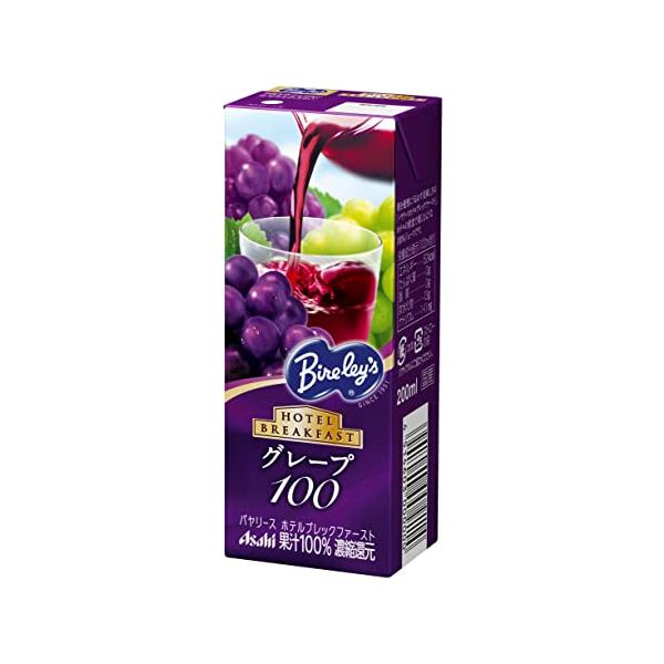 他サイト： アサヒ飲料 バヤリース ホテルブレックファースト グレープ 100 (LL) 紙パック スリム 200ml×24本  ぶどうジュース   果汁の商品画像