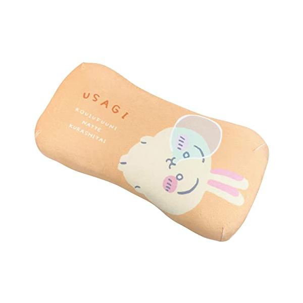 MORIPiLO ちいかわ 低反発クッション 腰枕 (うさぎ ミニリラックスピロー) ぬいぐるみ グッズ ベージュ 15x31x8cm 椅子 背