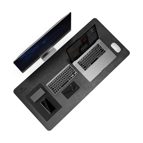 YSAGi デスクマット PU レザー オフィスデスクマット デスクカバー 超防滑設計 防水 防油 断熱 お手入れ簡単 スタイリッシュ・ビジネス