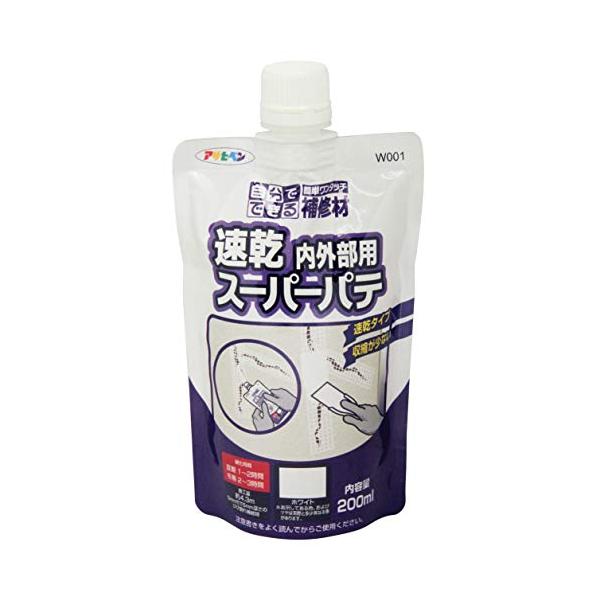 他サイト： アサヒペン(Asahipen) ワンタッチ速乾スーパーパテ 200ML W001 ホワイトの商品画像