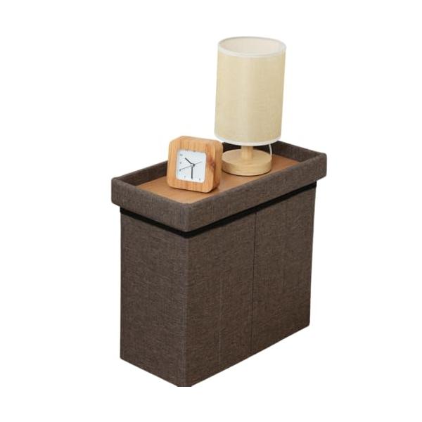 テーブルにもなるスリムスツールチャコール/奥行き 21.5cm × 幅 40cm x 高さ 35cm/61492・Color:チャコールStyle:テーブルにもなるスリムスツール・パッケージ個数:1・1台3役で大活躍 テーブルにもなる収納ス...