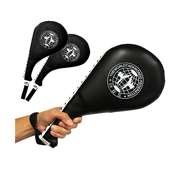 UP STORE ハンドミット 2個セット キックミット パンチミット ボクシング 空手 テコンドー 格闘技 エクササイズ ミット打ち (黒)