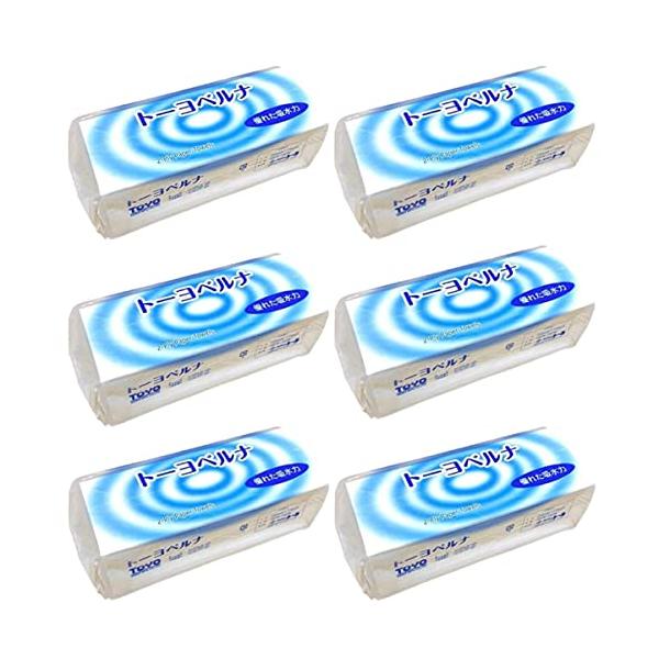 他サイト： トーヨ ベルナ 水に流せる ペーパータオル小判 220×170 再生紙 150組2枚重ね 6個の商品画像